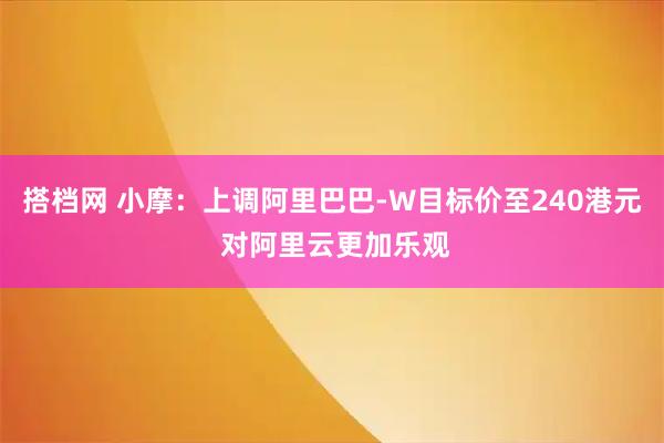 搭档网 小摩：上调阿里巴巴-W目标价至240港元 对阿里云更加乐观